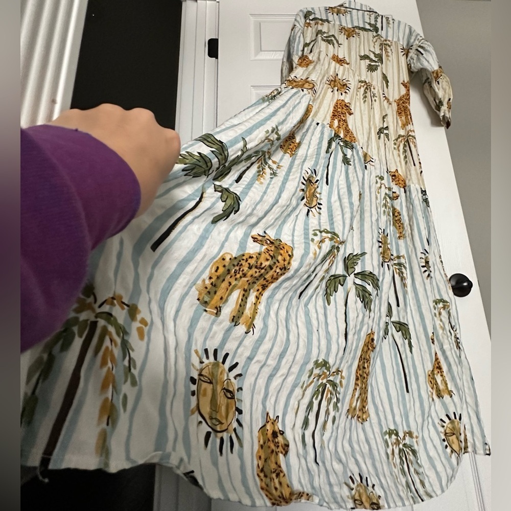 Anthropologie Carolita Artist Edition Tiered Shirt Dress NWT XS - Picture 12 of 12
